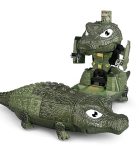 LED Işıklı Gerçekçi Sesli Dönüşebilir Crocodile Timsah Çarpıp Dönen Robot Oyuncak Yeşil Savaşçı