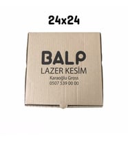 24x24x3.5 cm Ebatında 100 adet Üretim Fazlası Yazılı Karton Kutu 