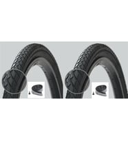 26 X 1.75 İÇ DIŞ LASTİK SETİ SİYAH ŞEHİR TİPİ 2 ADET YOL LASTİĞİ
