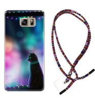 Samsung S7 Edge S20 Fe Plus Ultra S21 S22 Kılıf Boyun Asklı Rasta Silikon Window Cat 1787
