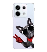 PrintiFy Xiaomi Redmi Note 13 Pro 5G ile Uyumlu Köpek 2 Kamera Korumalı Şeffaf Kılıf