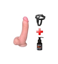 22,5 cm Belden Bağlamalı Realistik Dildo Penis Set