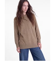 LCW Modest Kahverengi Bisiklet Yaka Kadın Triko Tunik