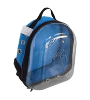 Kalpli Patili Astronot Şeffaf Taşıma Sırt Çantası Mavi 24x32x42 cm