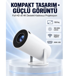 160 ANSI Lümen Parlaklığa Sahip Geniş Ekran Projeksiyon