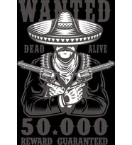 Wanted Aranıyor Sticker 10x10 cmRenkli Sticker