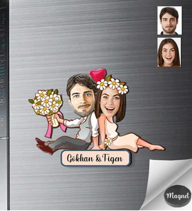 Kişiye Özel Sevgili Ahşap Magnet -26