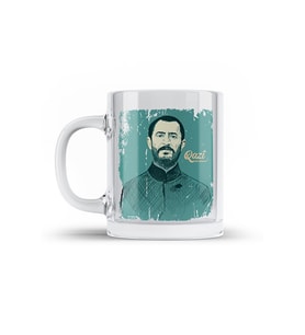 QAZİ MUHAMMED CAM KUPA - Qazi Muhammed Resimli şeffaf Camlı Kupa Bardak (Beyaz)