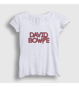 Presmono Kadın Beyaz David Bowie T-Shirt 301942tt