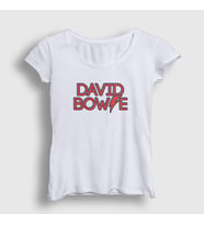 Presmono Kadın Beyaz David Bowie T-Shirt 301942tt
