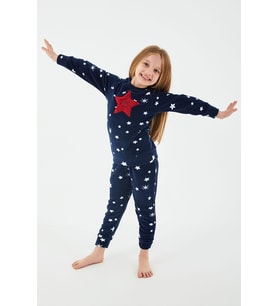 Arnetta 2271 Garson Shine Lacivert Kız Çocuk Uzun Kol Pijama Takım