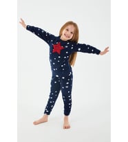 Arnetta 2271 Garson Shine Lacivert Kız Çocuk Uzun Kol Pijama Takım