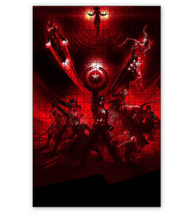 Cakapuzzle Avengers Kızıl Mod Puzzle Yapboz MDF (Ahşap) (120 Parça)