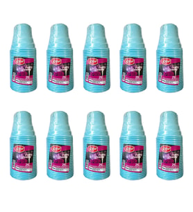 Roll-Up Party Dreams Parti Davet Piknik Renkli Plastik Sert Mika Bardak - Turkuaz - 25'li 10 Paket