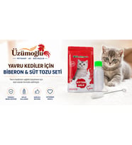 ÜZÜMOĞLU 1 ADET Yavru Kedi Süt Tozu ve Biberon Seti 200 gr – Yeni Doğan ve Annesiz Yavru Kediler İçin Besleyici Süt Tozu