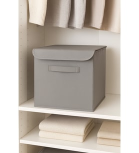 Gri Kumaş Kapaklı Saklama Kutusu Eşya Düzenleyici 30x30x30 (Standart)