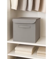 Gri Kumaş Kapaklı Saklama Kutusu Eşya Düzenleyici 30x30x30 (Standart)