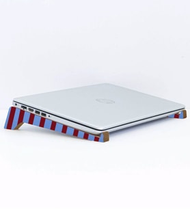 BK Gift Taşınabilir Ahşap Bordo Mavi Notebook Laptop Standı