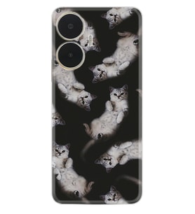 Realme C55 Kılıf Silikon Desen Özel Seri Sevimli Kedicikler 1785
