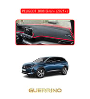 PEUGEOT 3008 ekranlı (2021+)TORPİDO KORUMA HALISI KIRMIZI KENAR
