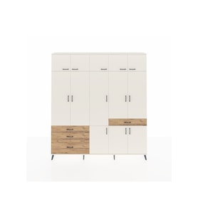 Arges Dolap 8 Raflı 4 Çekmeceli 3 Askılı 220x30x243 Aytaşı-Aytaşı/Çam