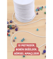 10 Metre Beyaz Bileklik İpi - Paraşüt İpi - Kopmaz İp - Tesbih İpi