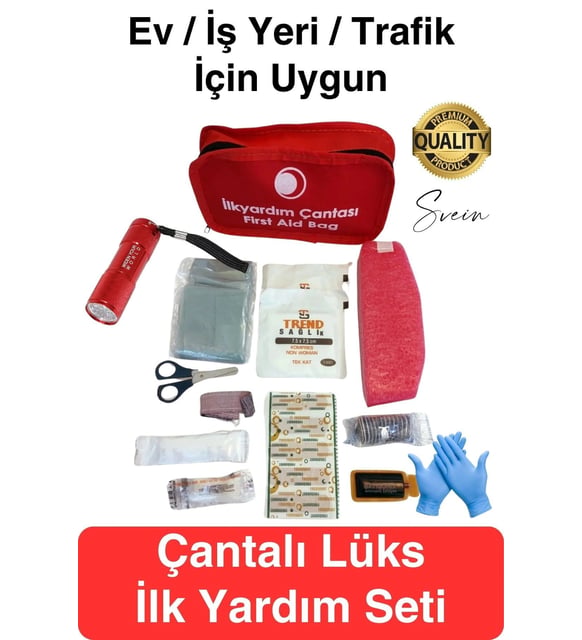 Lüks İlk Yardım Çantası Deprem Afet Acil Durum Müdahale Kiti Araç Ev İşyeri Yerli Üretim Ecza Çanta