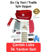 Lüks İlk Yardım Çantası Deprem Afet Acil Durum Müdahale Kiti Araç Ev İşyeri Yerli Üretim Ecza Çanta