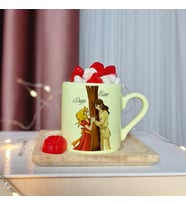 Şeker Kız Candy Sevgili Tasarımlı Kişiye Özel Sarı Türk Kahvesi Fincanı
