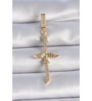 Pirinç Gold Renk Zirkon Taş Detaylı Elif Model Anka Kuşu Figür Ajda Charm TJ-BC1013