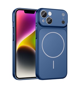 Apple iPhone 15 Uyumlu Kılıf Zore M-Safe Şarj Özellikli Kamera Korumalı Formen Kapak (Mavi)