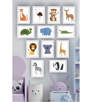 Çocuk & Bebek Odası 12 Parça Hayvanlar Animals MDF Duvar Dekorasyonu
