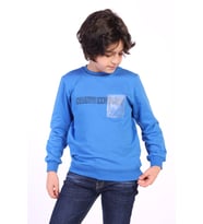 Toontoy Erkek Çocuk Creatıve Innovatıve Baskılı Sweatshirt (Saks)