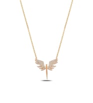 Zirkon Taşlı Rose Melek Model 2 Kadın Gümüş Kolye Gklmlkm2del-ros Rose (bronz)
