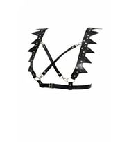 Mulvxbrf Brf02 Siyah Harness Takım Zımba Detaylı Sivri Uçlu Vücut Aksesuarı - Brf1166 (Mulvix)