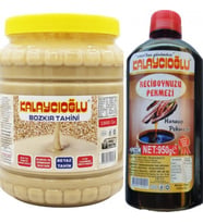 Kalaycıoğlu Beyaz Bozkır Tahini 1900 Gr - Keçiboynuz (harnup) Pekmezi 950 gr
