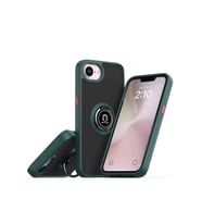 Durukar® iPhone 16E Kılıf Montreal Yüzüklü Silikon Kapak - Yeşil