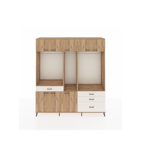 Hyperion Dolap 8 Raflı 4 Çekmeceli 3 Askılı 220x44x243 Çam-Çam/Aytaşı