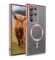 Galaxy S23 Ultra Kılıf Magsafe Wireless Özellikli Setro Silikon (Rose)