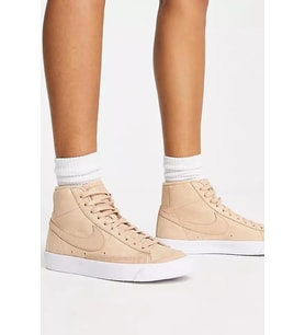 Nike Blazer Mid Premium Bilekli Kadın Bej Günlük Spor Ayakkabı 