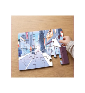 Şehir - Trafik - Binalar Tasarımlı 24 Parça Ahşap Çocuk Puzzle MPK0254