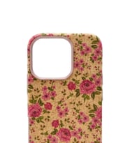 iPhone 16 Pro Max Doğal Mantar Dokulu Magsafe Kılıf Pembe Floral