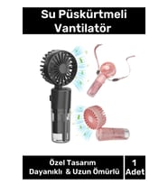 Özel Üretim Taşınabilir 3 Kademeli 1200 mAh Usb Şarjlı Su Hazneli Püskürtmeli Mini Klima Vantilatör