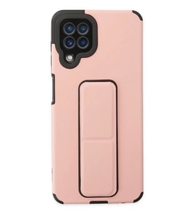 Newface Samsung Galaxy A22 Kılıf Mega Standlı Silikon - Pudra