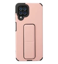 Newface Samsung Galaxy A22 Kılıf Mega Standlı Silikon - Pudra