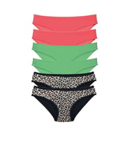 Mulvxbrf Brf02 6 Adet Likralı Kadın Slip Külot Leopar Fuşya Yeşil (Mulvix)