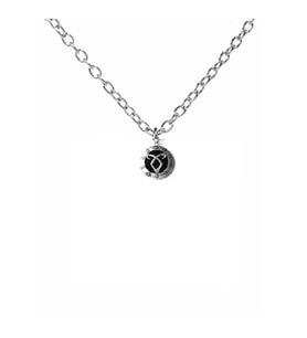 Siyah Melek Gücü Rune Sembol Kolye – 60 cm Zincirli Unisex Gotik Takı (Gümüş)