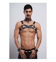 Gay Fantazi Giyim, Erkek Partywear, Tecnowear, Erkek Göğüs Harness (Kırmızı)