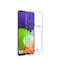 Samsung Galaxy M12 Kılıf Kartlıklı Şeffaf Silikon Kapak (Renksiz)