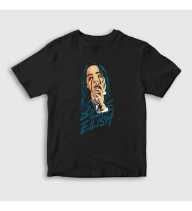 Presmono Unisex Çocuk Siyah Over Billie Eilish T-Shirt 154549tt